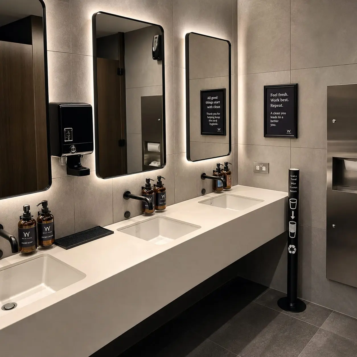 Fresher Breath station in a premium commercial washroom