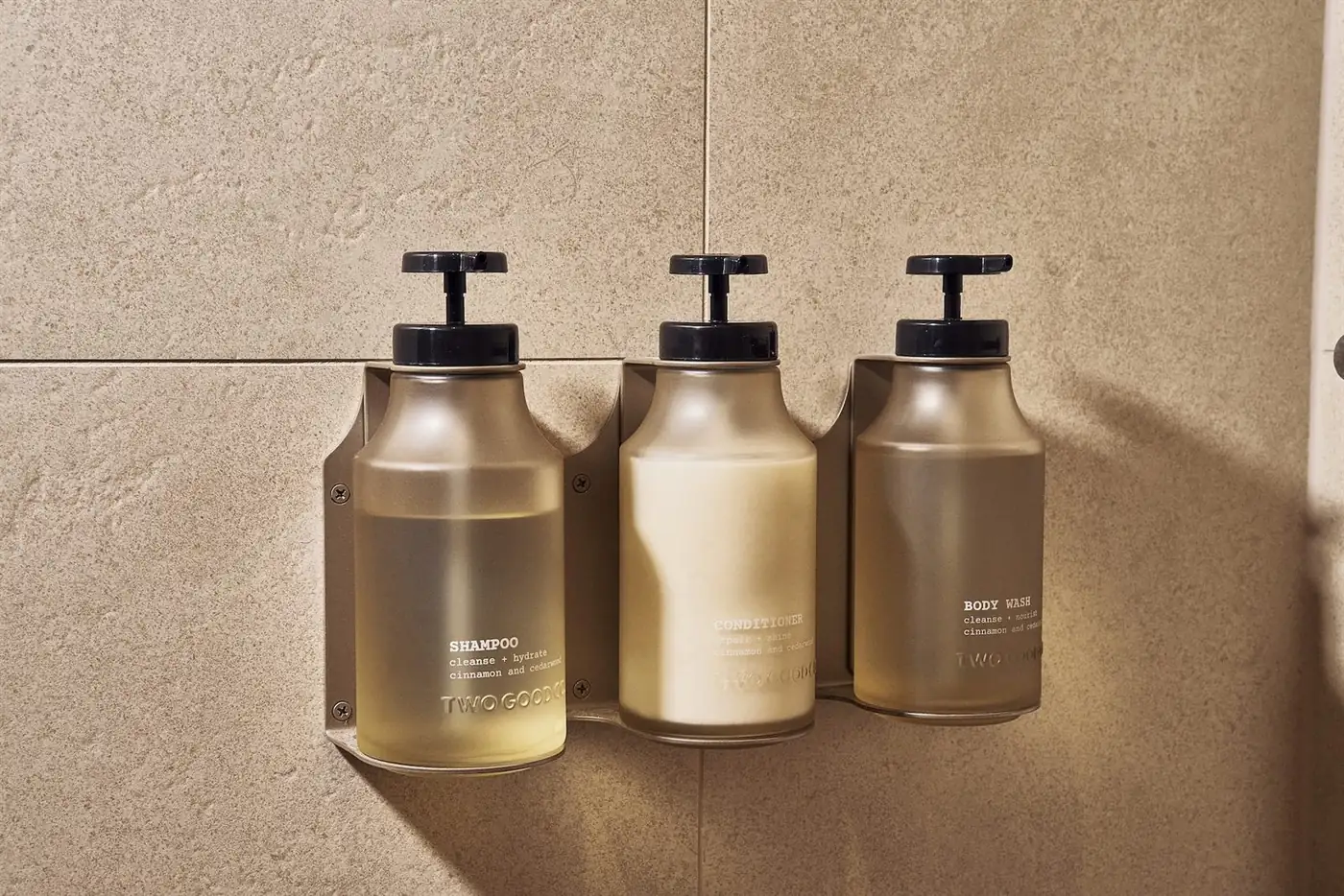 Two Good Co amenity products in a premium End of Trip washroom